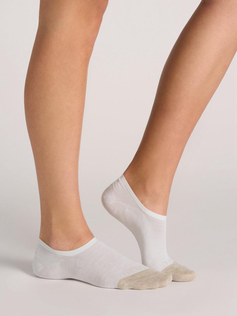 Ted Baker 3 Pack Contrast Toe Liner Trainer ソックス レディース 白 | Japan  VQSW-67814