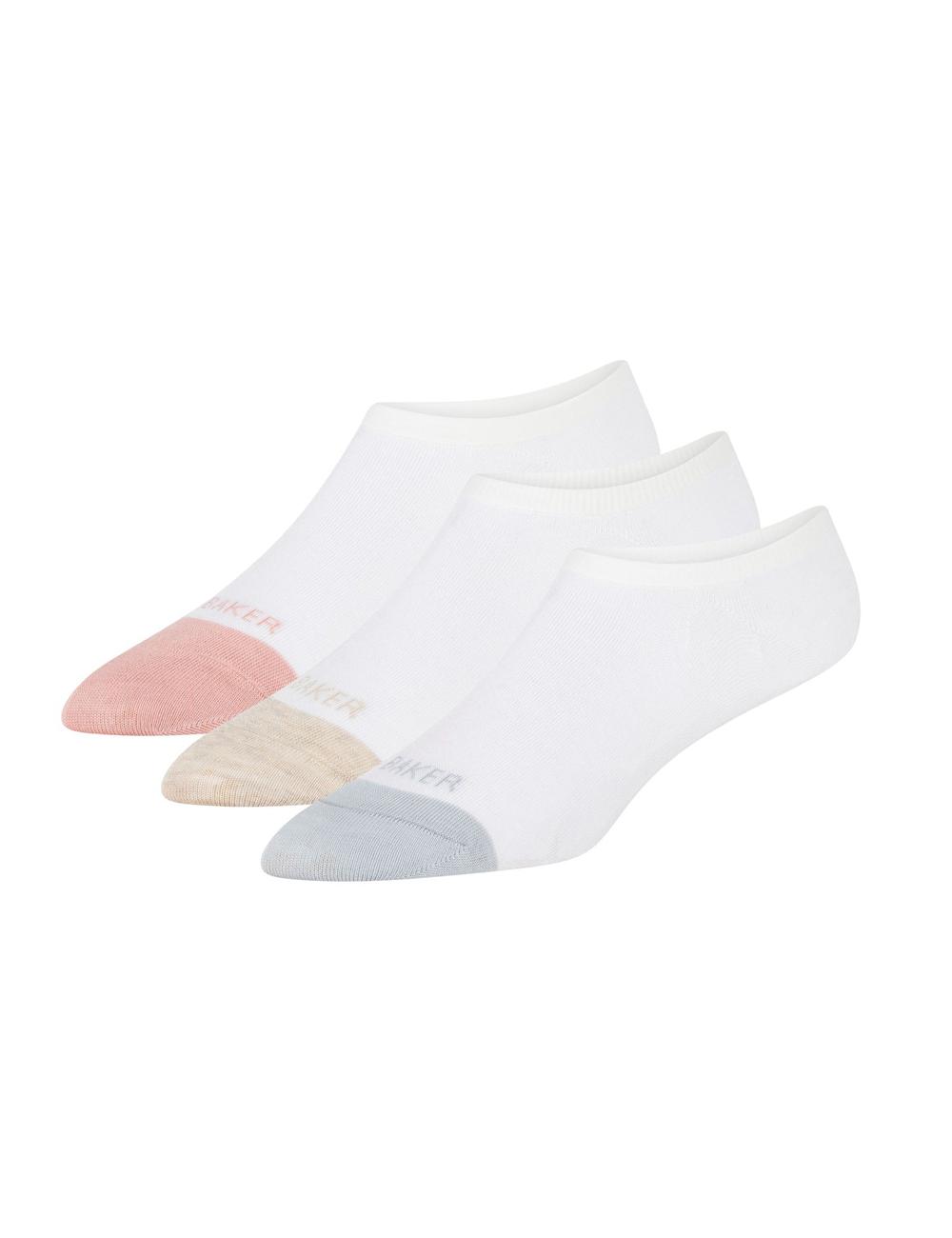 Ted Baker 3 Pack Contrast Toe Liner Trainer ソックス レディース 白 | Japan  VQSW-67814
