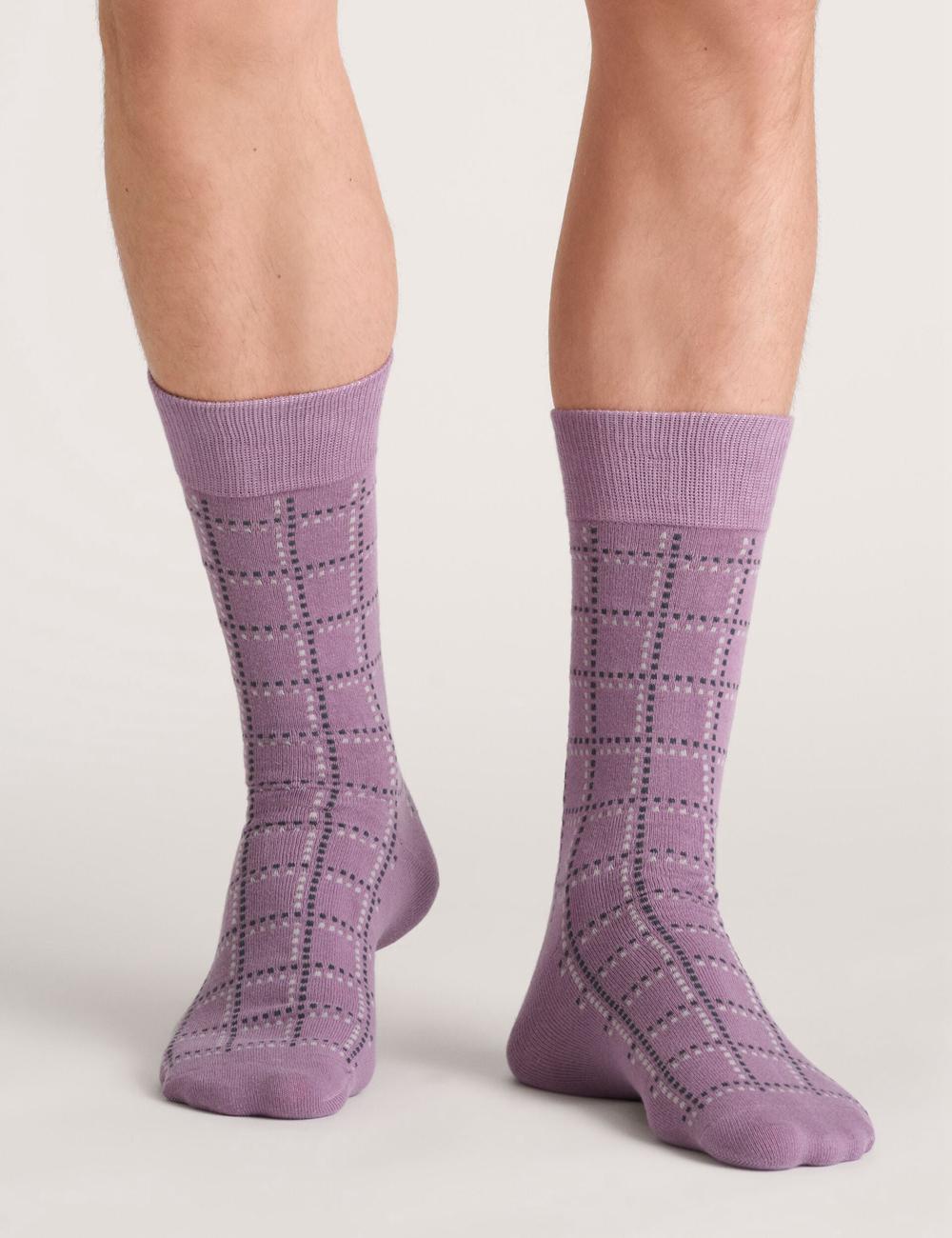 Ted Baker 3 Pack Geometric Check Crew ソックス メンズ 緑 | Japan  ZWMK-10346