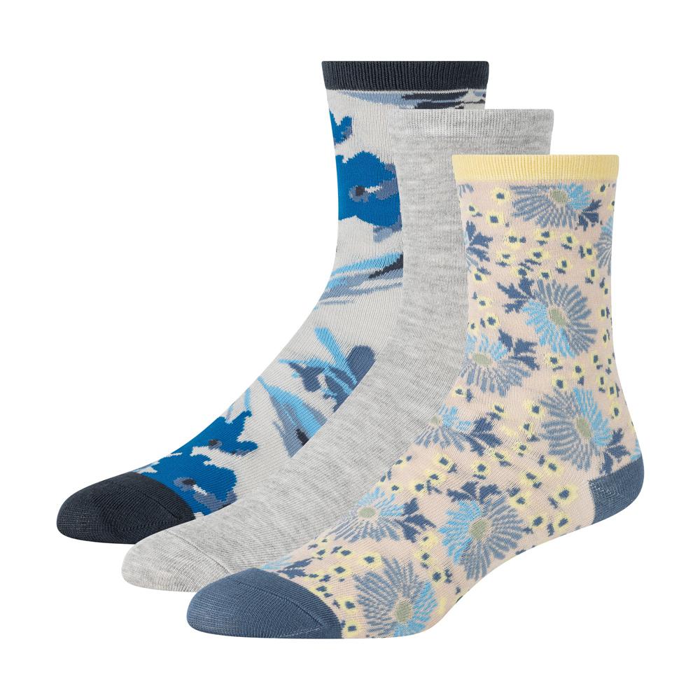 Ted Baker 3 Pack Mixed Floral Rayon Crew ソックス レディース 青 | Japan  HZMA-31850