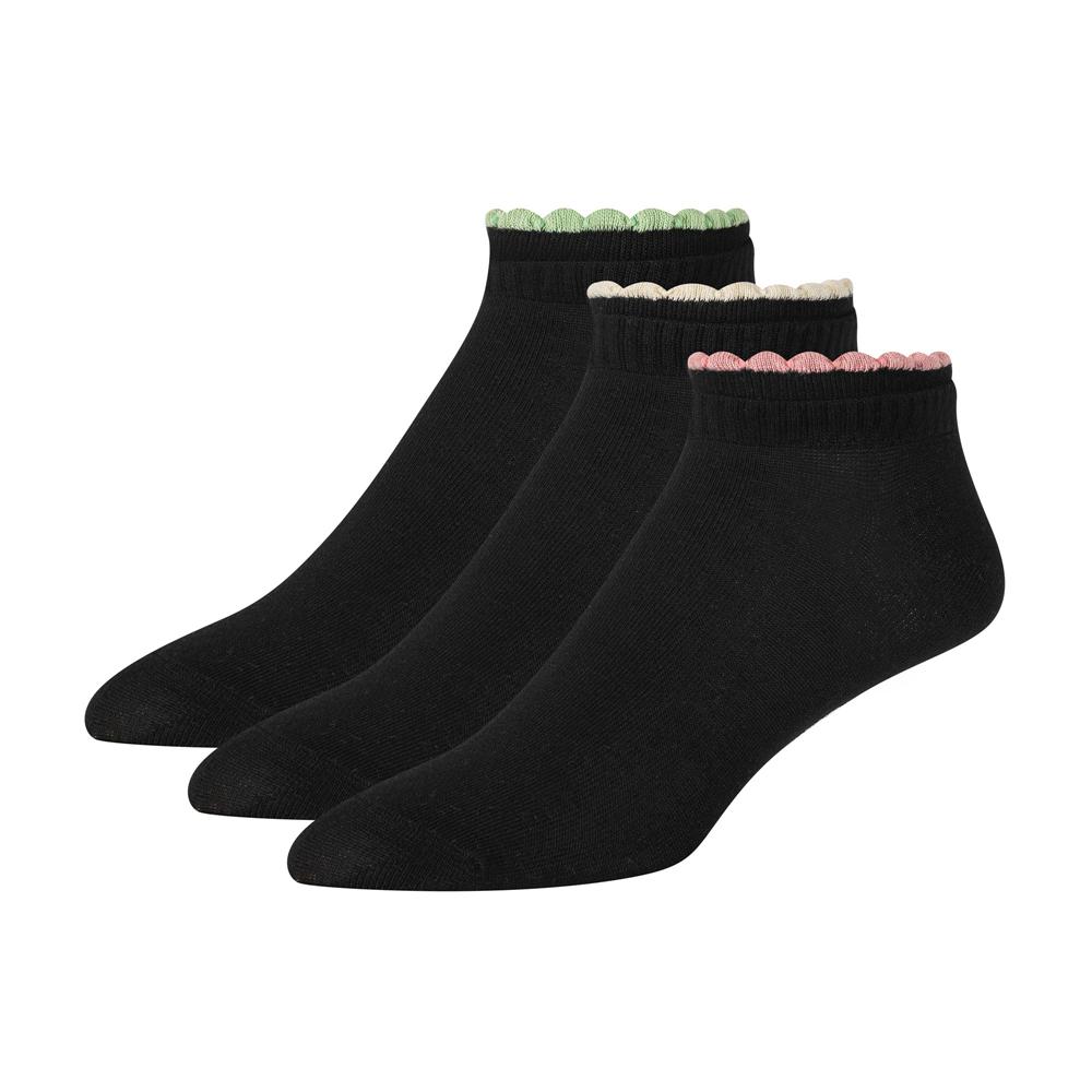 Ted Baker 3 Pack Scalloped Low Cut Ankle ソックス レディース 黒 | Japan  OXHT-42087