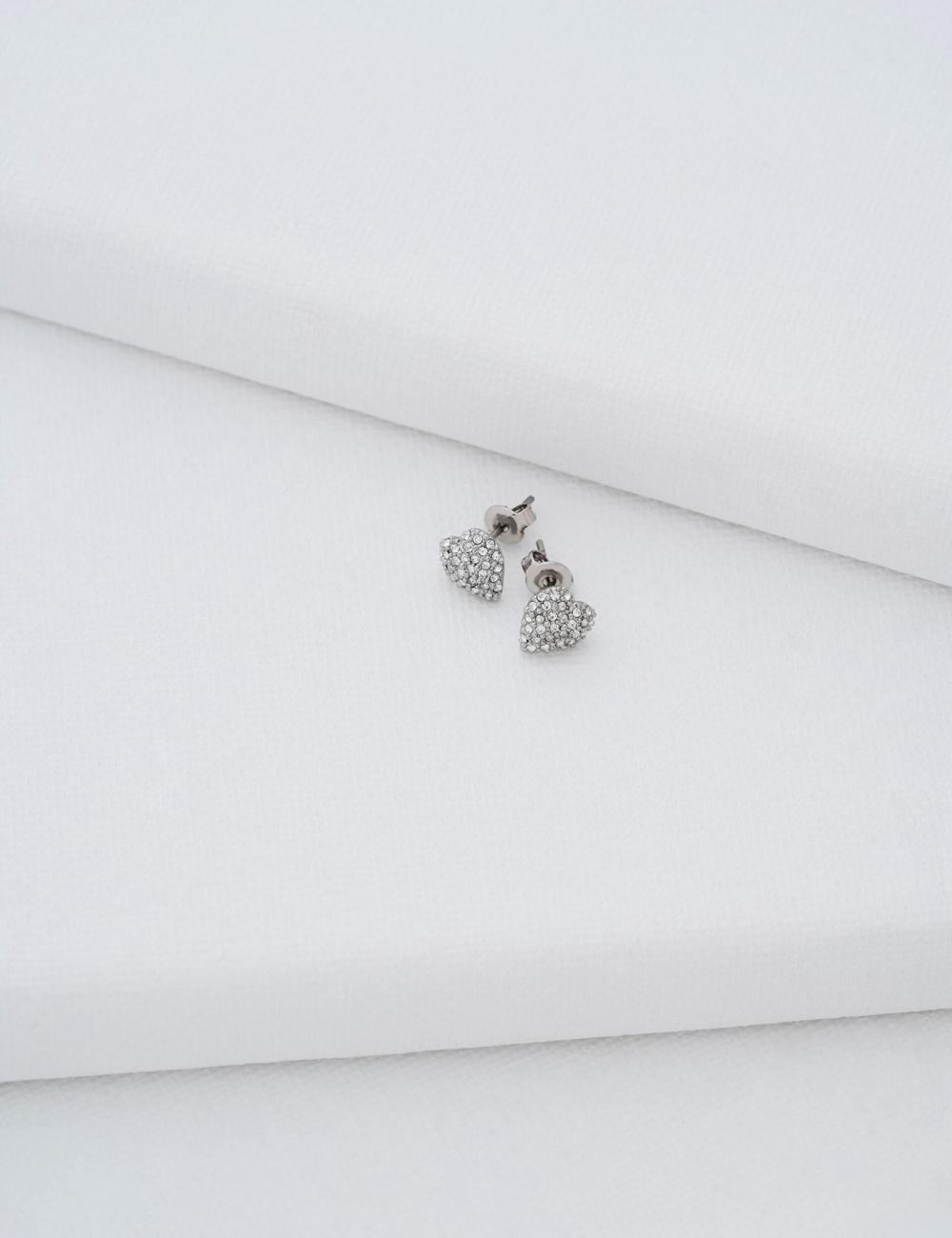 Ted Baker ADORAA - Crystal Heart Stud ピアス レディース シルバー | Japan  IBDS-17026