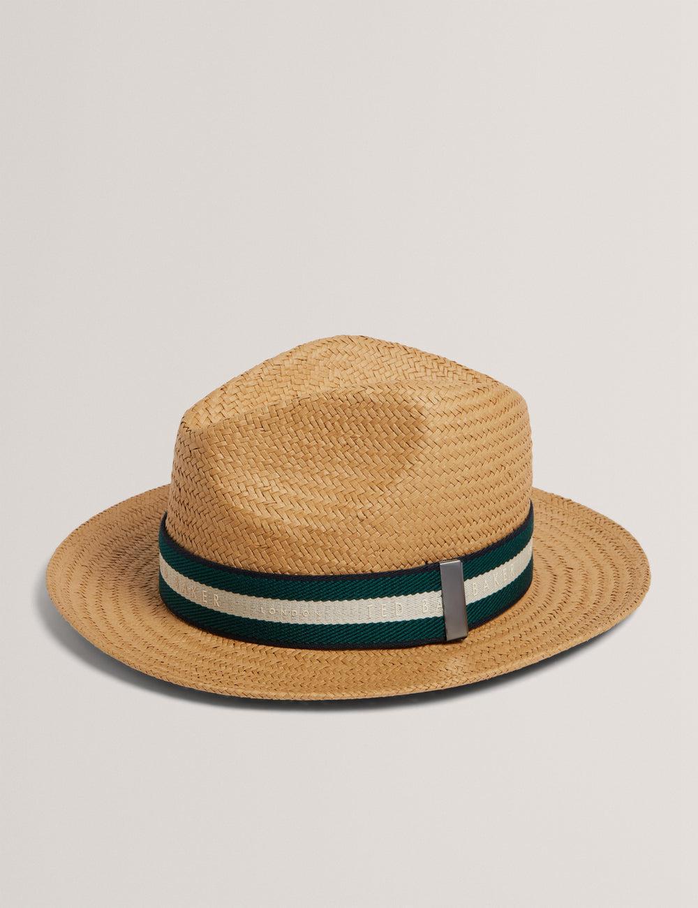 Ted Baker ADRIENS - Straw Panama Webbing Detail Beach ハット メンズ Natural | Japan  QJMK-46520