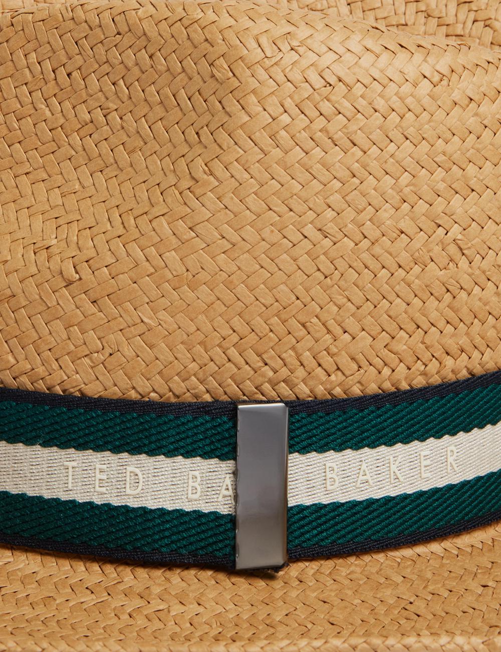 Ted Baker ADRIENS - Straw Panama Webbing Detail Beach ハット メンズ Natural | Japan  QJMK-46520