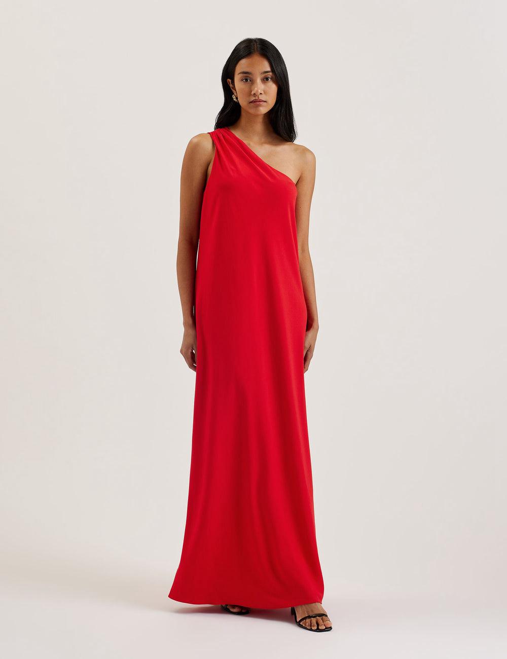 Ted Baker AISLI - One Shoulder Woven マキシドレス レディース 赤 | Japan  DILM-79346