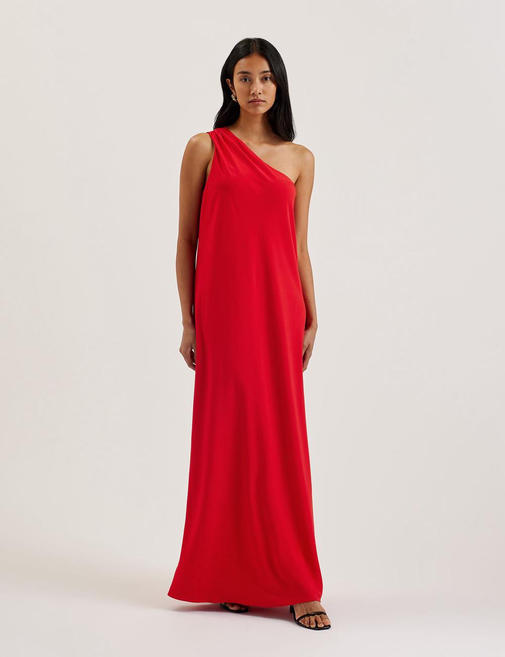 Ted Baker AISLI - One Shoulder Woven マキシドレス レディース 赤 | Japan  DILM-79346