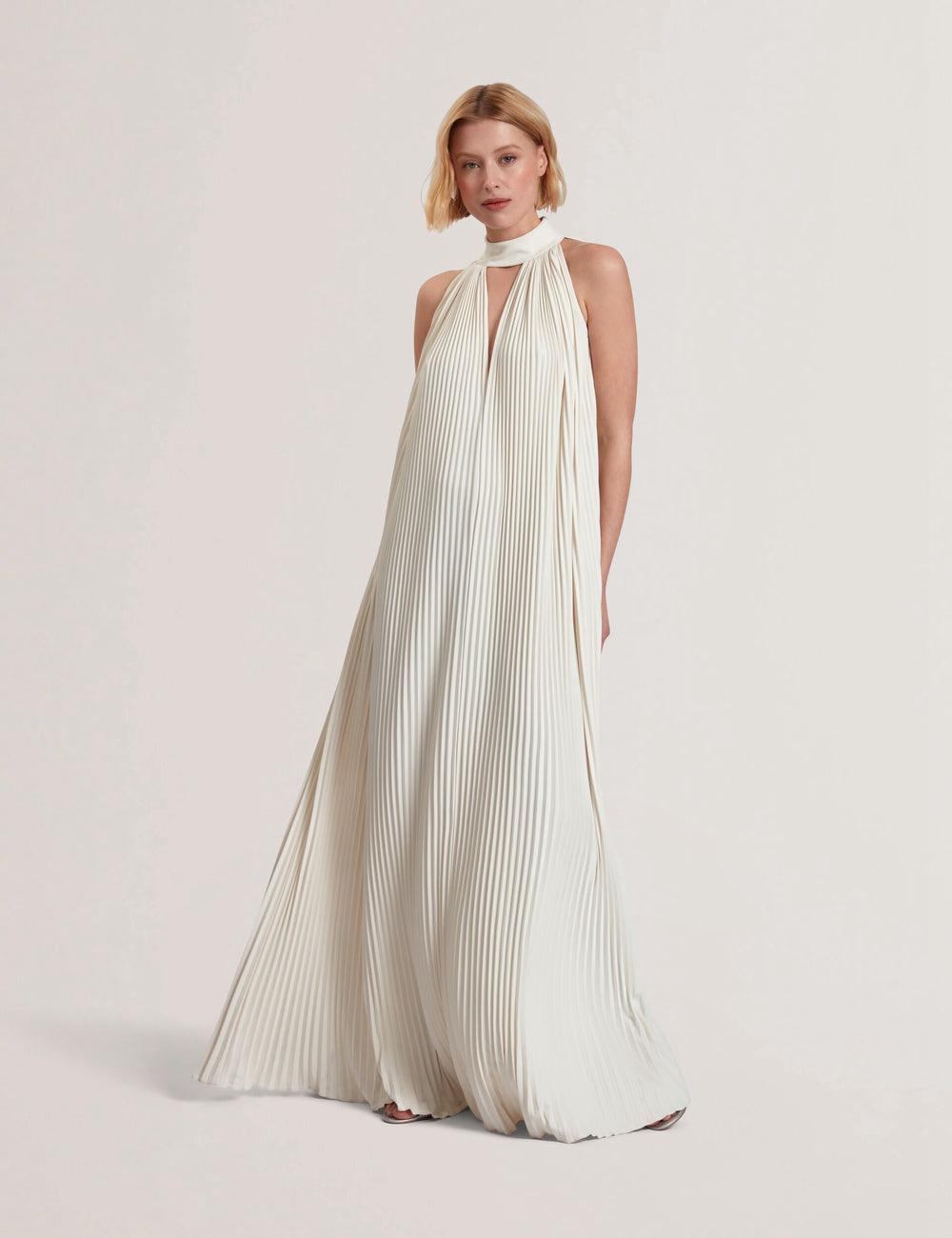 Ted Baker AKALA - Halter Neck Keyhole Detail Pleated マキシドレス レディース コーラル 色 | Japan  ZSGF-38749