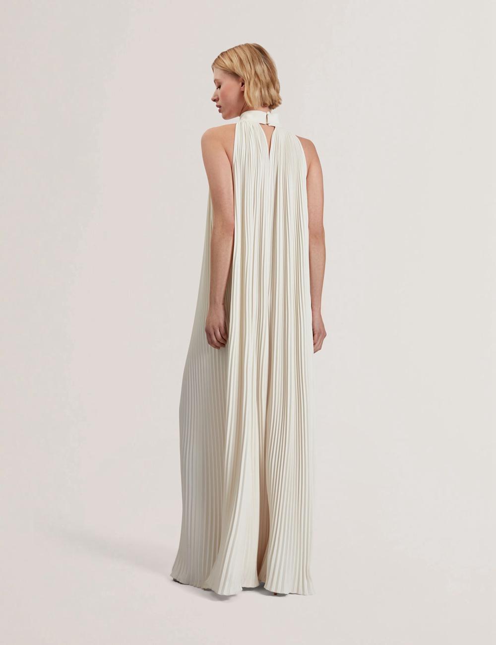 Ted Baker AKALA - Halter Neck Keyhole Detail Pleated マキシドレス レディース コーラル 色 | Japan  ZSGF-38749