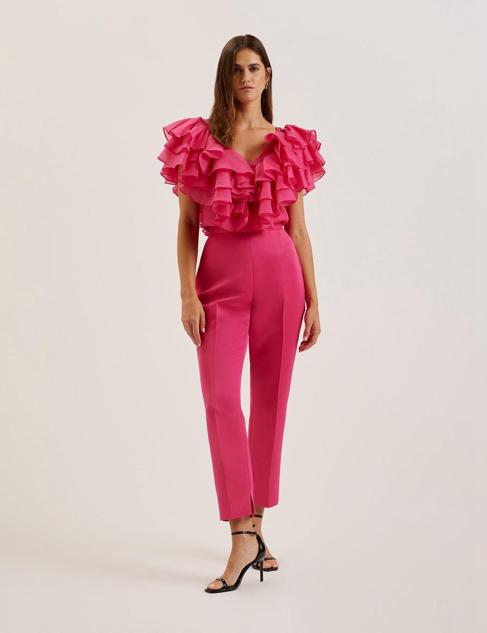 Ted Baker AKENIT - Satin Tailored Slim Leg ズボン レディース パープル | Japan  NVRT-36178