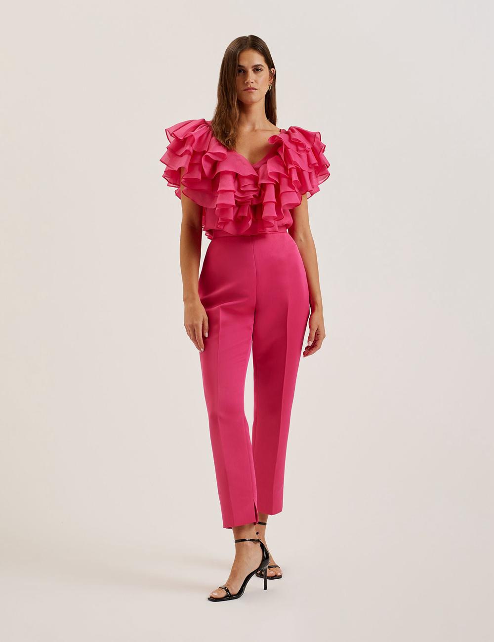 Ted Baker AKENIT - Satin Tailored Slim Leg ズボン レディース パープル | Japan  NVRT-36178