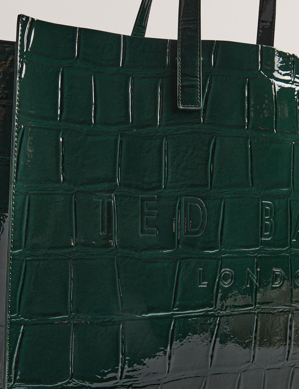 Ted Baker ALLICON - Patent Croc Effect Wide トートバッグ レディース 緑 | Japan  TLZJ-43079