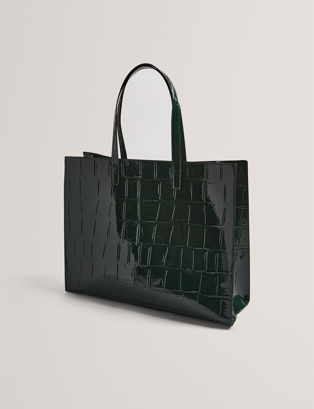 Ted Baker ALLICON - Patent Croc Effect Wide トートバッグ レディース 緑 | Japan  TLZJ-43079
