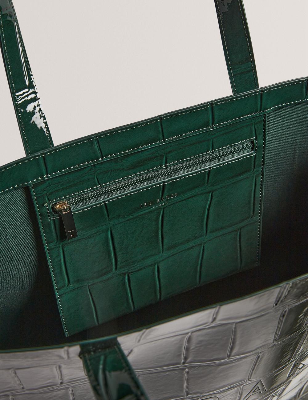 Ted Baker ALLICON - Patent Croc Effect Wide トートバッグ レディース 緑 | Japan  TLZJ-43079