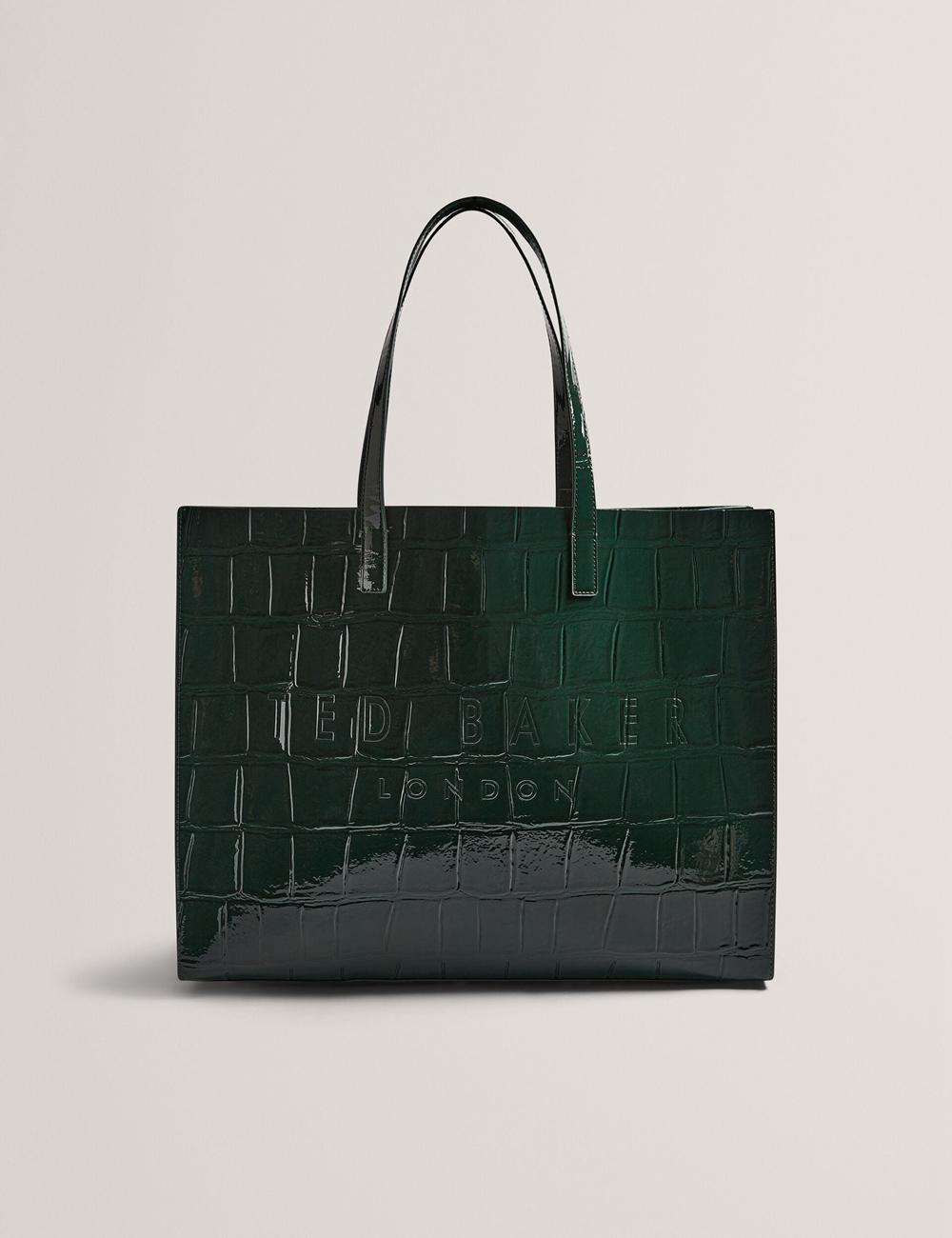 Ted Baker ALLICON - Patent Croc Effect Wide トートバッグ レディース 緑 | Japan  TLZJ-43079