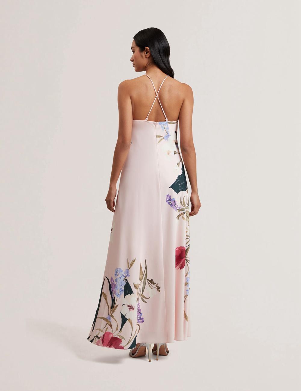 Ted Baker ALMARIA - Floral Halter Neck Woven マキシドレス レディース ピンク | Japan  FNGL-03125