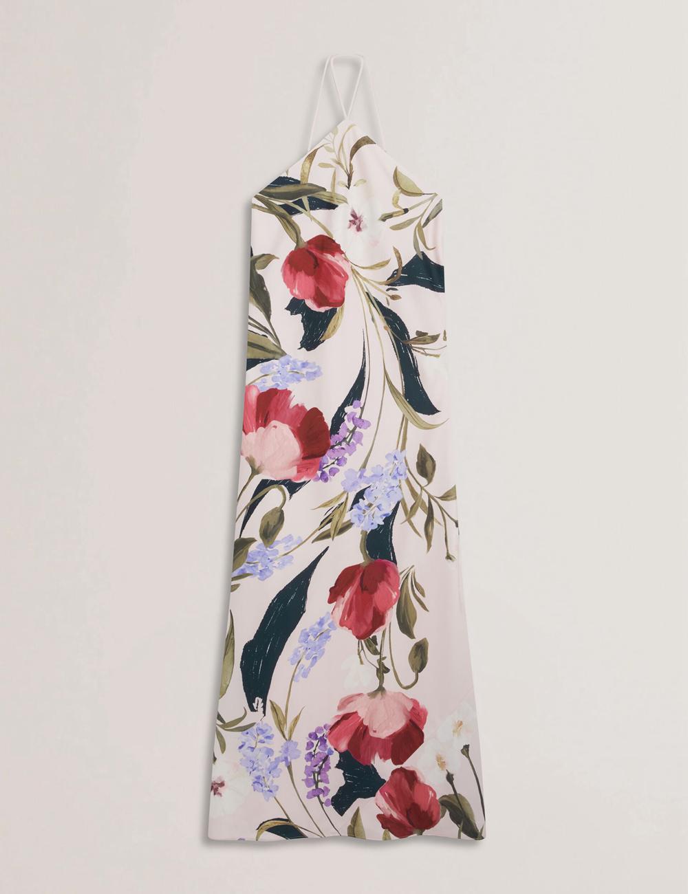 Ted Baker ALMARIA - Floral Halter Neck Woven マキシドレス レディース ピンク | Japan  FNGL-03125