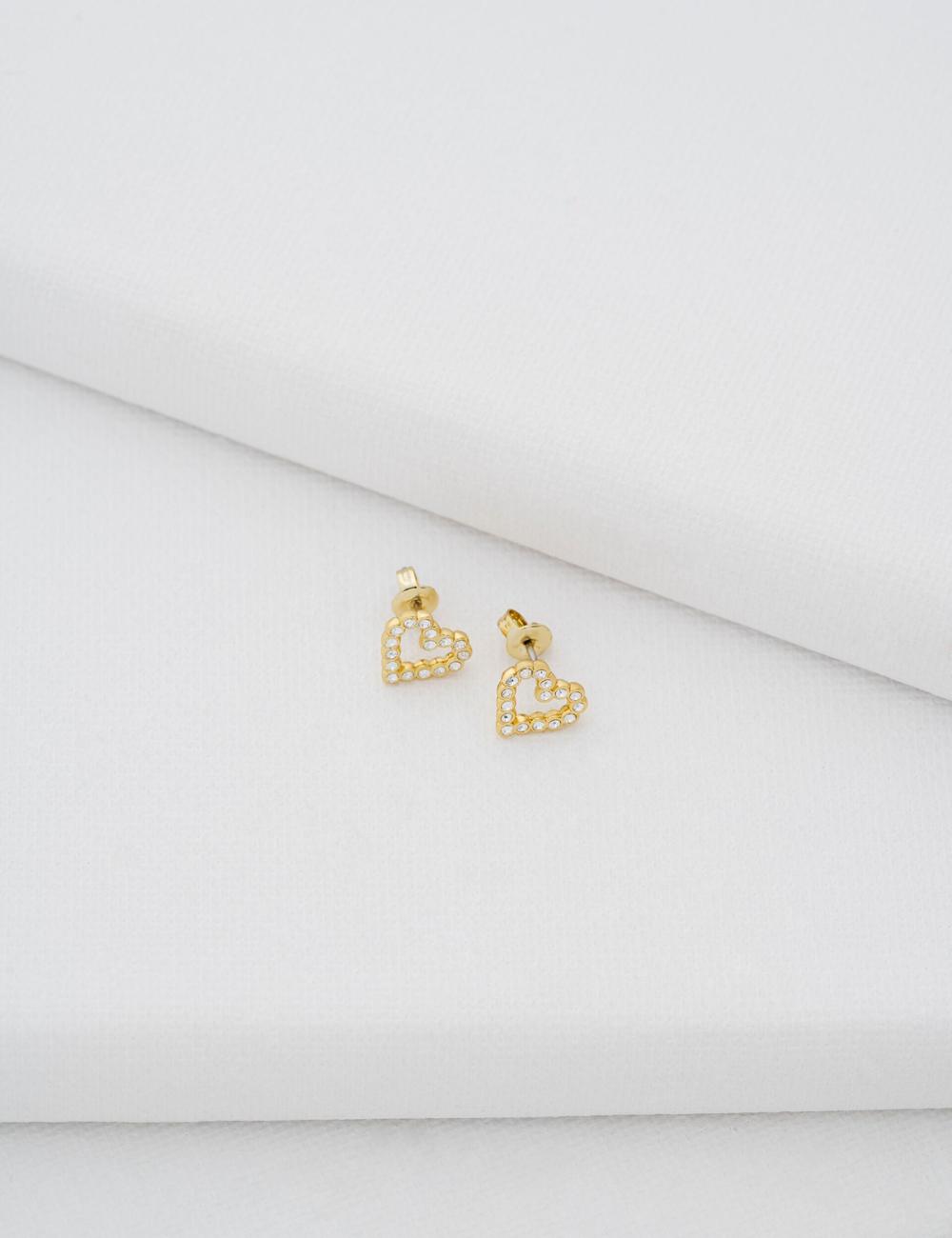 Ted Baker AMORINA -Crystal Open Heart Stud ピアス レディース ゴールド | Japan  KGLO-34859