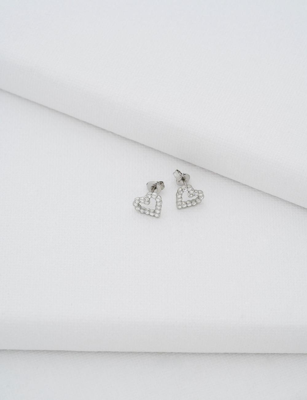 Ted Baker AMORINA - Crystal Open Heart Stud ピアス レディース シルバー | Japan  ZEAI-15642