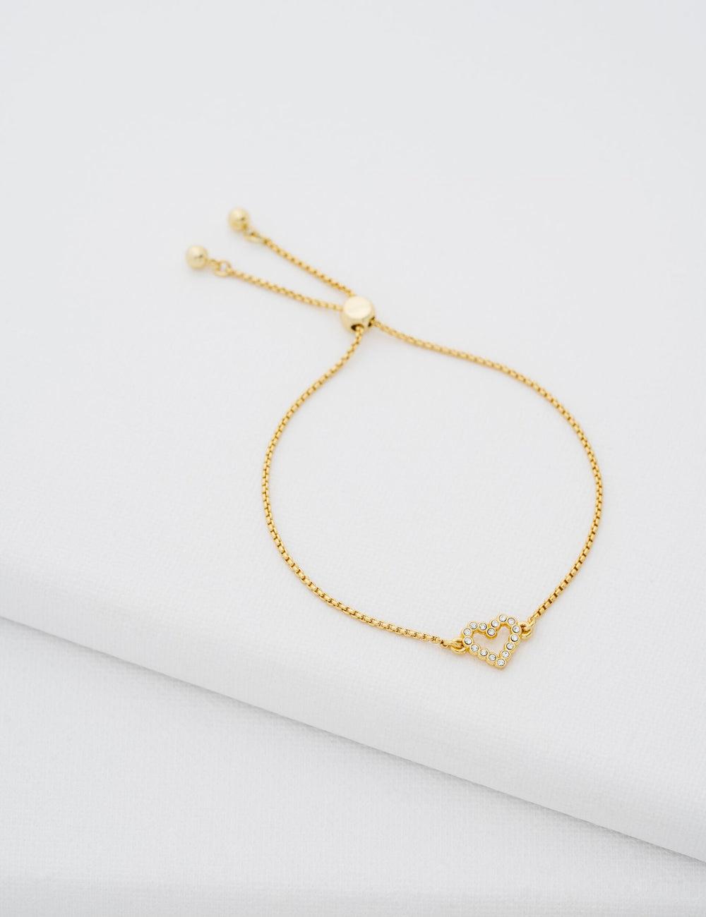Ted Baker AMORITA - Crystal Open Heart Adjustable ブレスレット レディース ゴールド | Japan  UNRX-56480