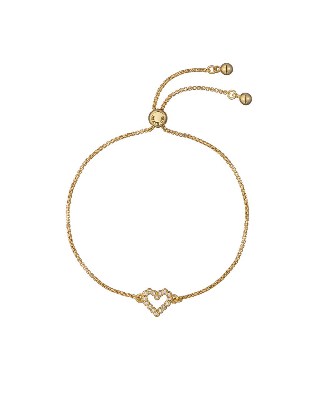 Ted Baker AMORITA - Crystal Open Heart Adjustable ブレスレット レディース ゴールド | Japan  UNRX-56480