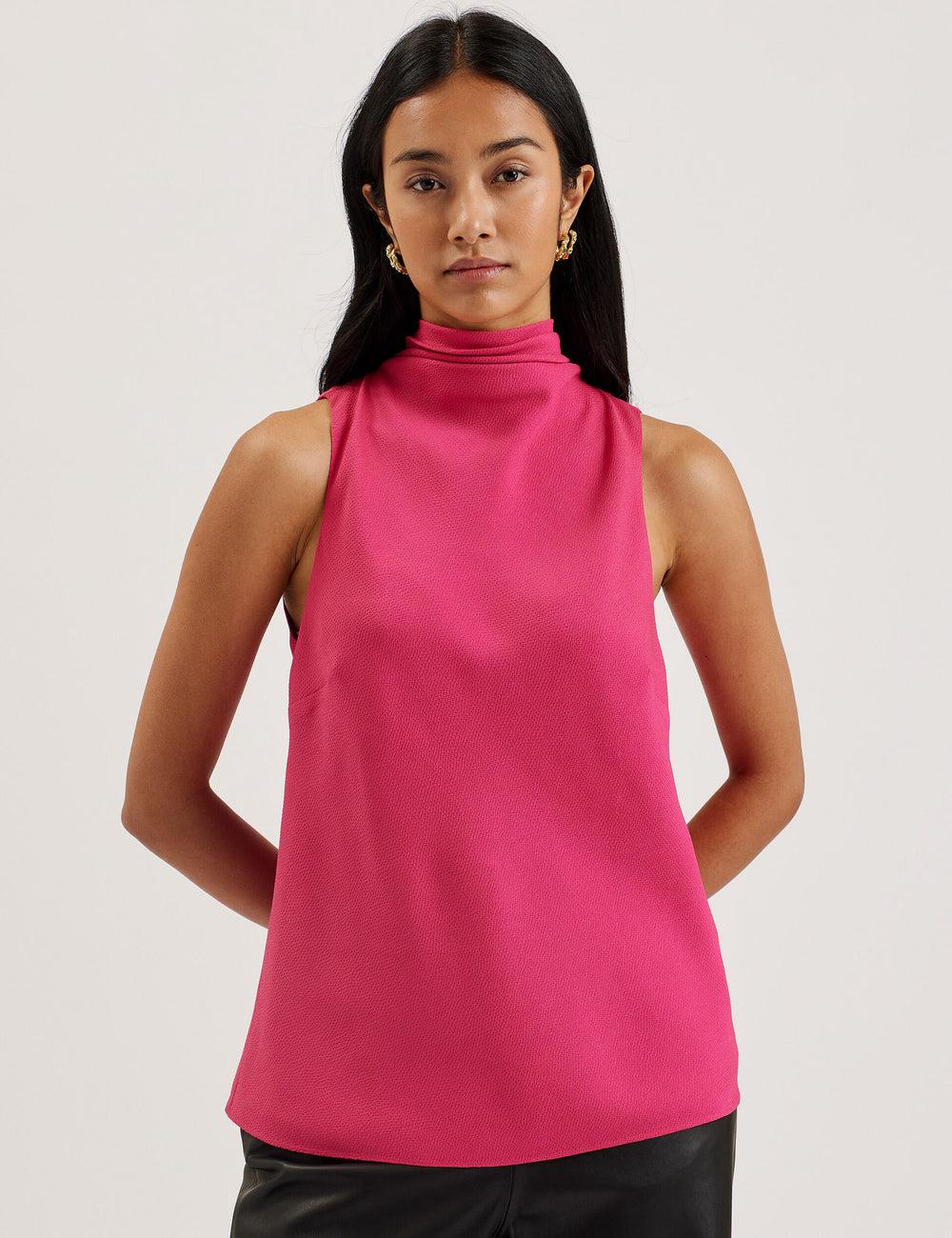 Ted Baker ANINI - Textured High Neck Sleeveless Top ブラウス レディース パープル | Japan  HVXE-86524