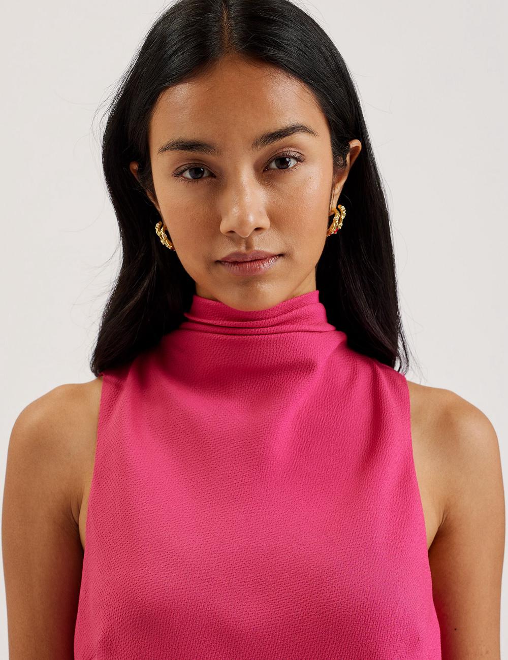 Ted Baker ANINI - Textured High Neck Sleeveless Top ブラウス レディース パープル | Japan  HVXE-86524