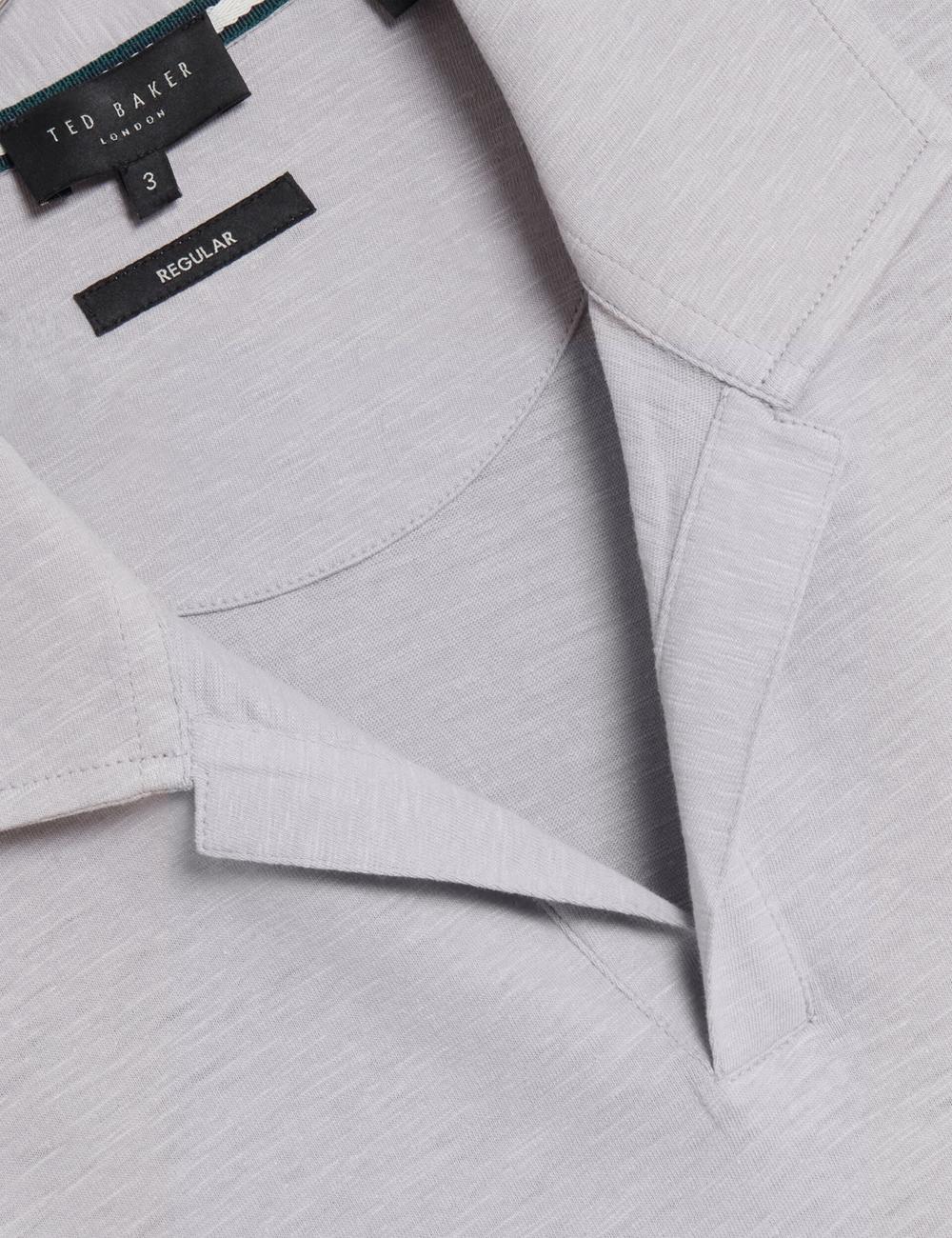 Ted Baker ANITO - Cotton Linen Open Neck ポロシャツ メンズ 紫 | Japan  HZXS-14259