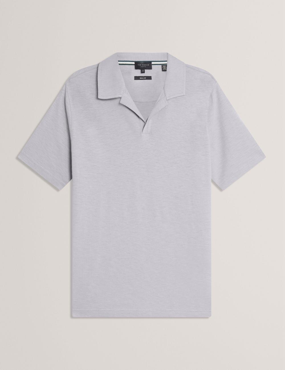Ted Baker ANITO - Cotton Linen Open Neck ポロシャツ メンズ 紫 | Japan  HZXS-14259