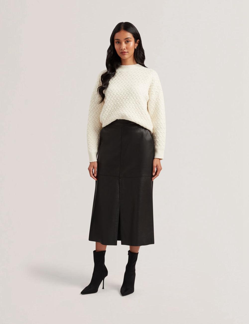 Ted Baker AOTO - Leather Pencil With Seam Detail スカート レディース 黒 | Japan  MSNF-68019