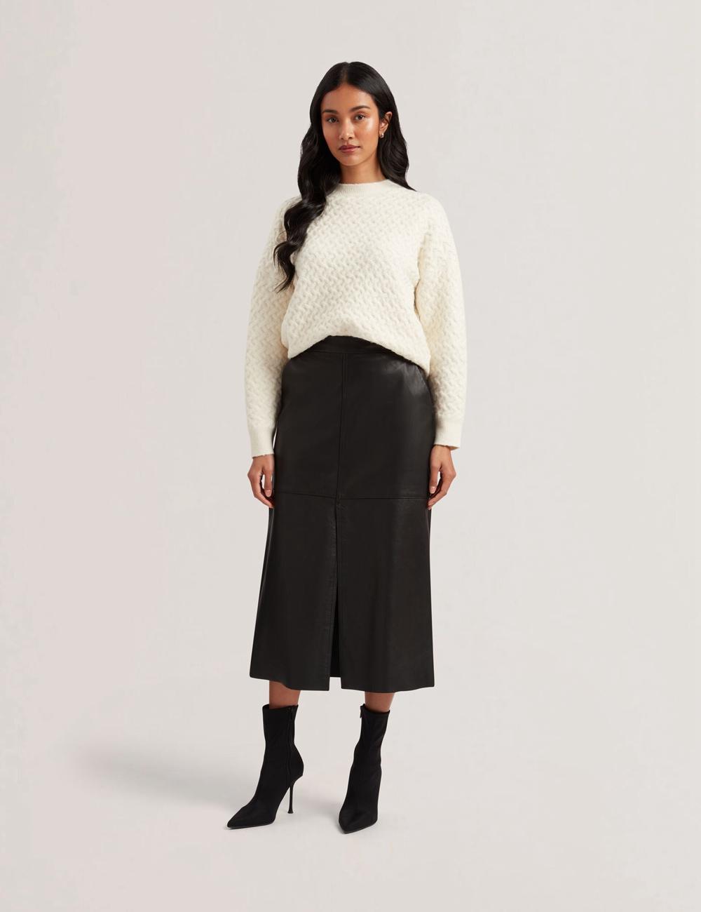 Ted Baker AOTO - Leather Pencil With Seam Detail スカート レディース 黒 | Japan  MSNF-68019