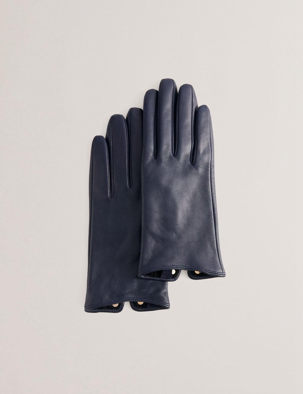 Ted Baker ARLEOS - Leather Split Cuff グローブ レディース ネイビー | Japan  JKLC-12905