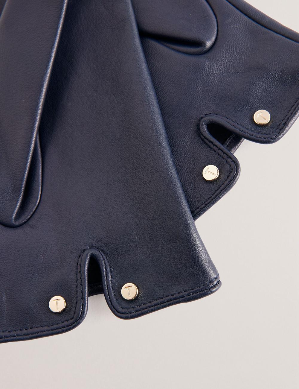 Ted Baker ARLEOS - Leather Split Cuff グローブ レディース ネイビー | Japan  JKLC-12905