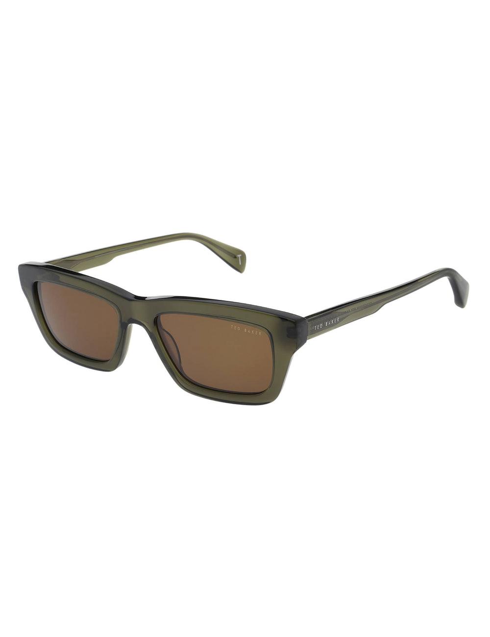 Ted Baker ARTHUR - Chunky Rectangle Acetate サングラス メンズ カーキ 緑 | Japan  RNTH-20815