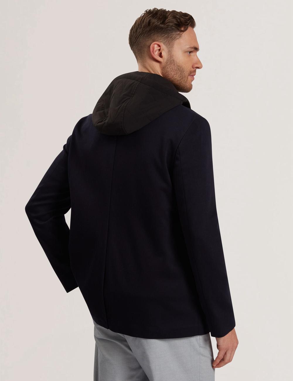 Ted Baker ASHB - Jersey Blazer With Zip-Up Hooded Liner ブレイザーズ メンズ ネイビー | Japan  YLJF-53879