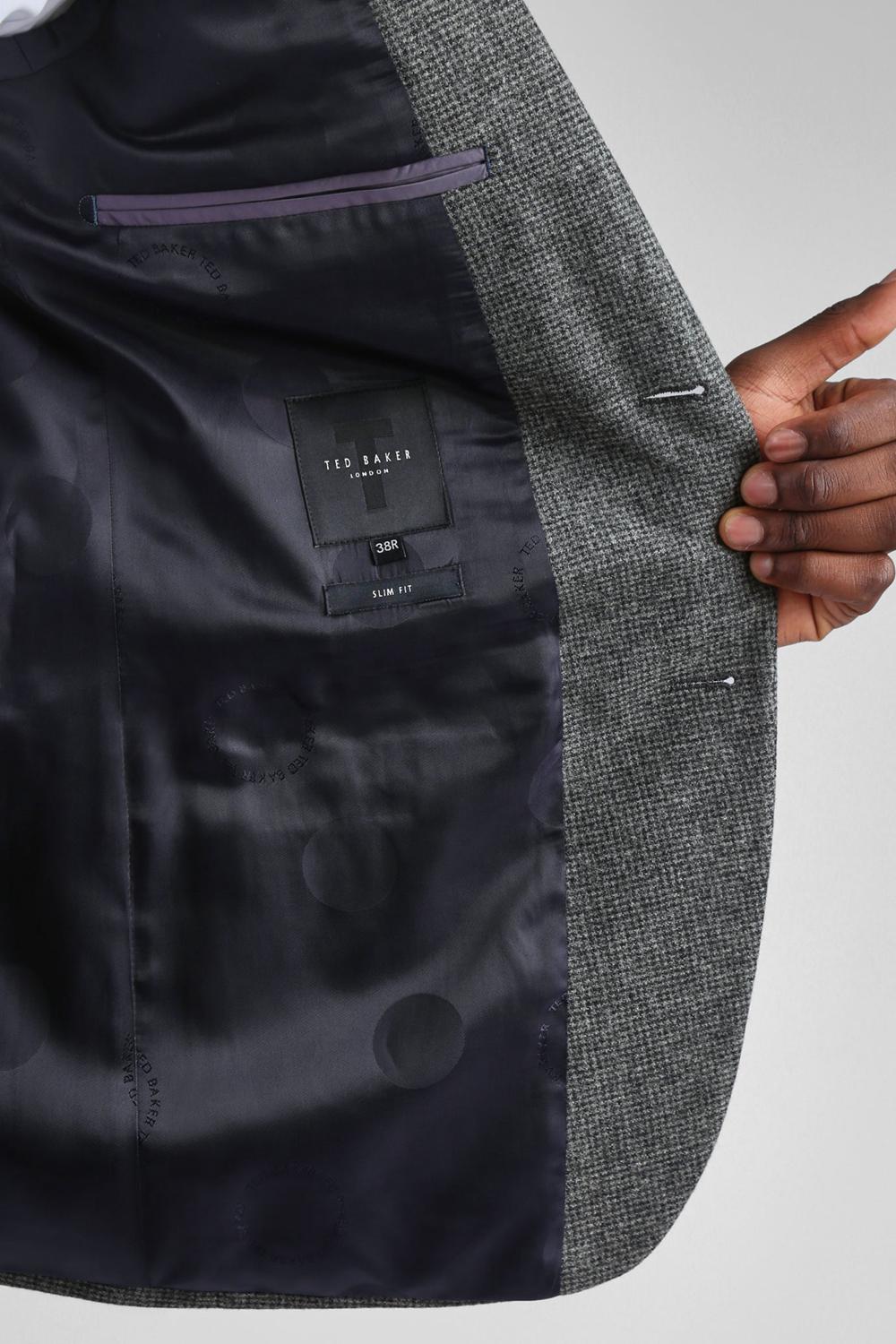 Ted Baker ASOJS - Puppytooth Check Slim Fit ブレイザーズ メンズ Charcoal | Japan  LVUW-51806