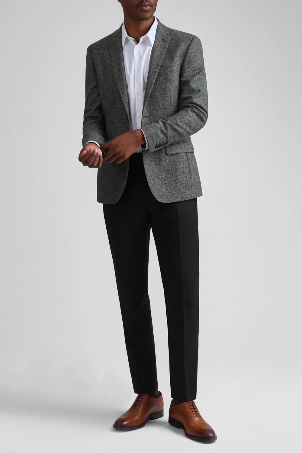 Ted Baker ASOJS - Puppytooth Check Slim Fit ブレイザーズ メンズ Charcoal | Japan  LVUW-51806
