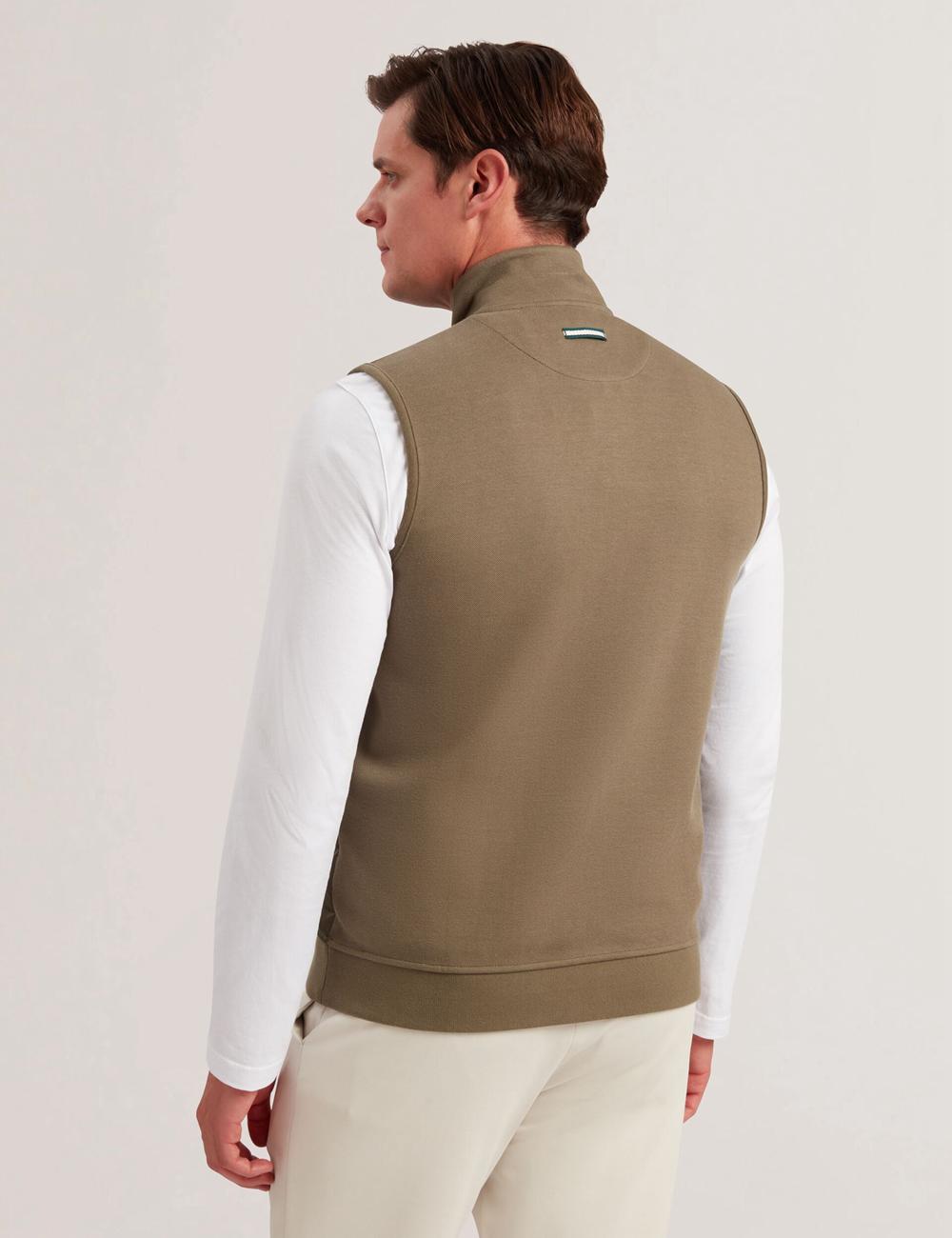 Ted Baker ATHO - Quilted Funnel Neck Zip-Up Gillets メンズ オリーブ | Japan  XVHQ-68902