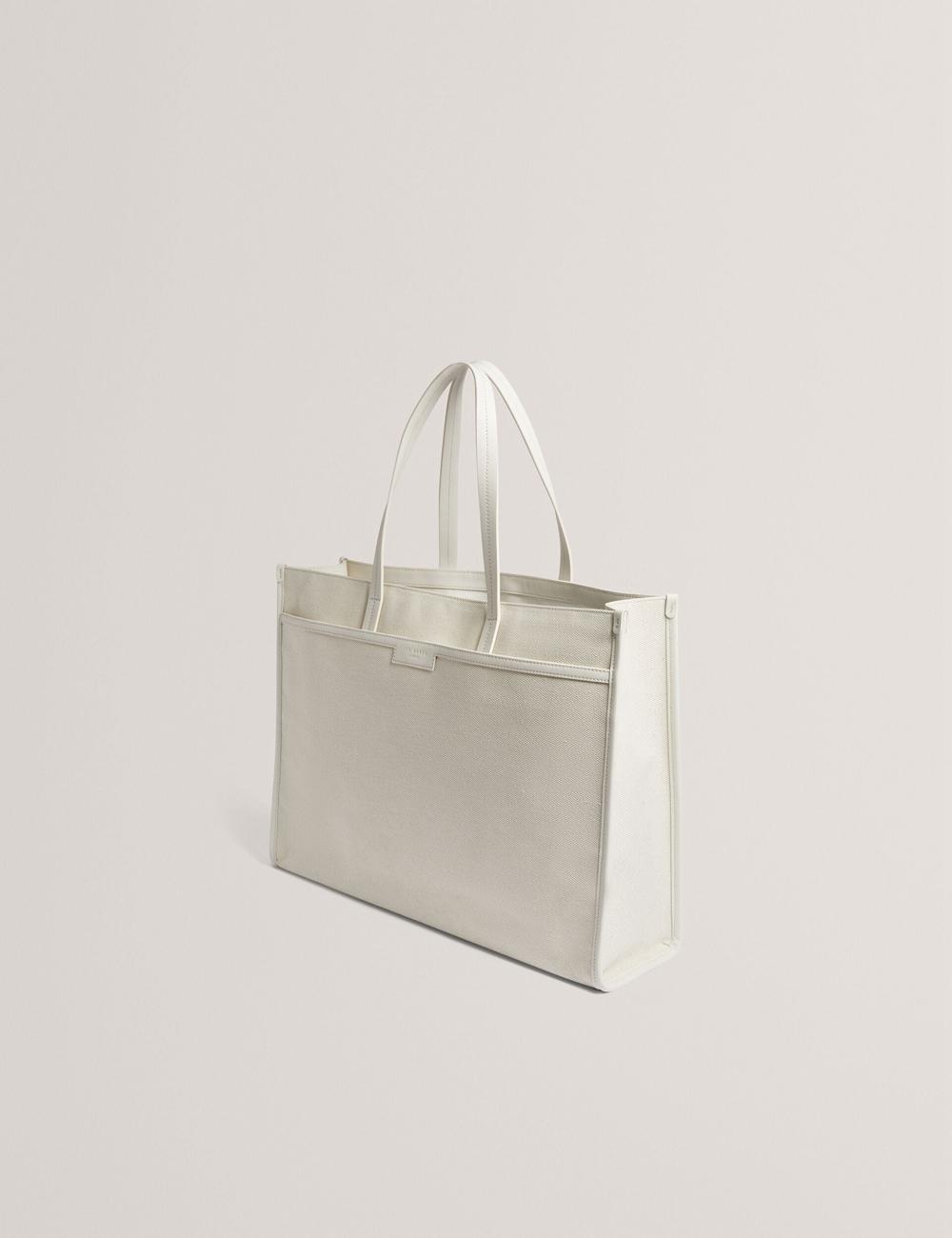 Ted Baker AUDOS - Rose Detail Wide Canvas トートバッグ レディース Ecru | Japan  OBFA-14638