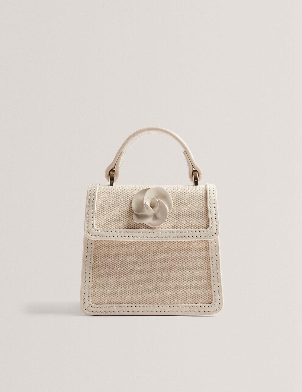 Ted Baker AUDOU - Rose Detail Canvas Mini Top Handle クロスボディバッグ レディース Ecru | Japan  VXPB-09857