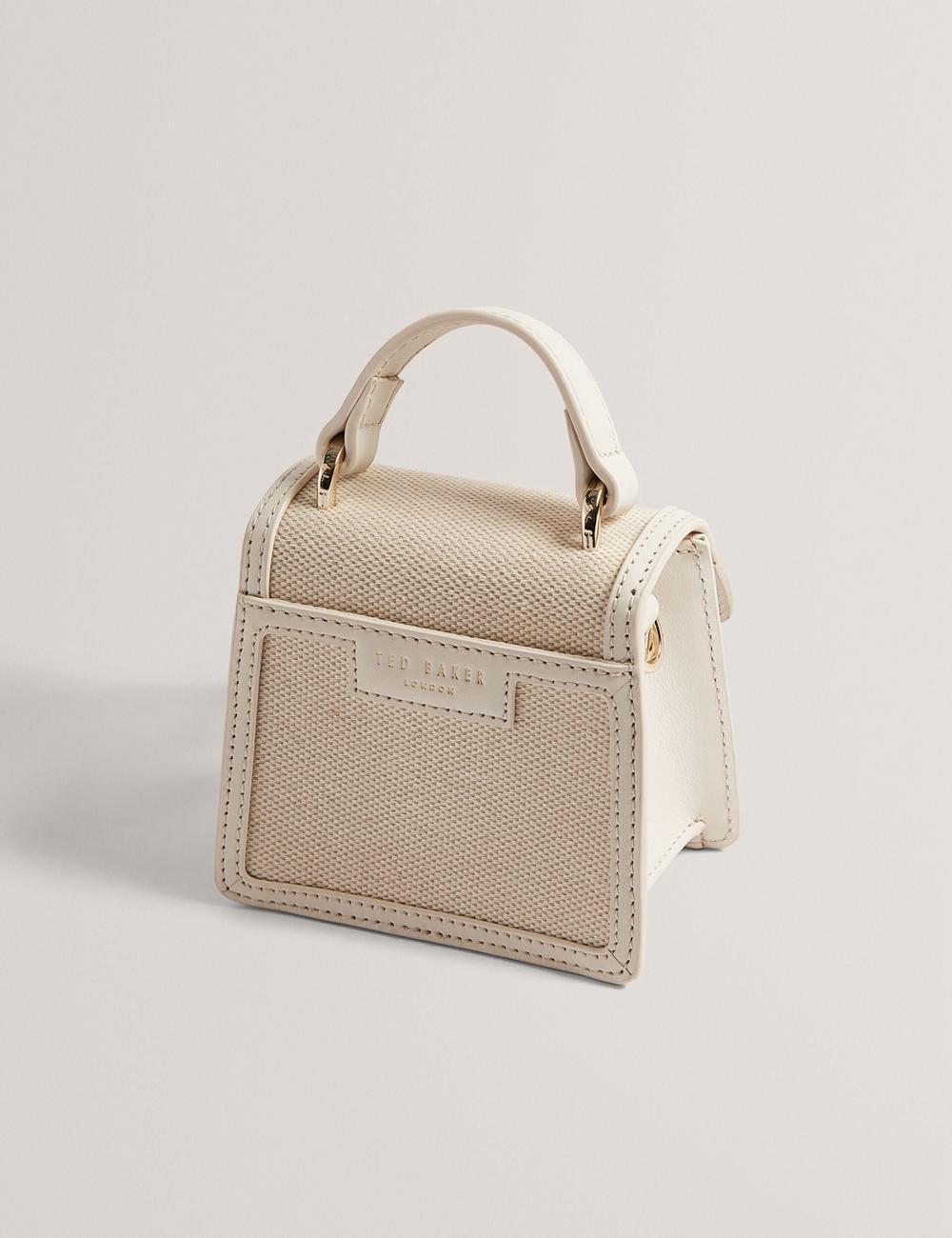 Ted Baker AUDOU - Rose Detail Canvas Mini Top Handle クロスボディバッグ レディース Ecru | Japan  VXPB-09857