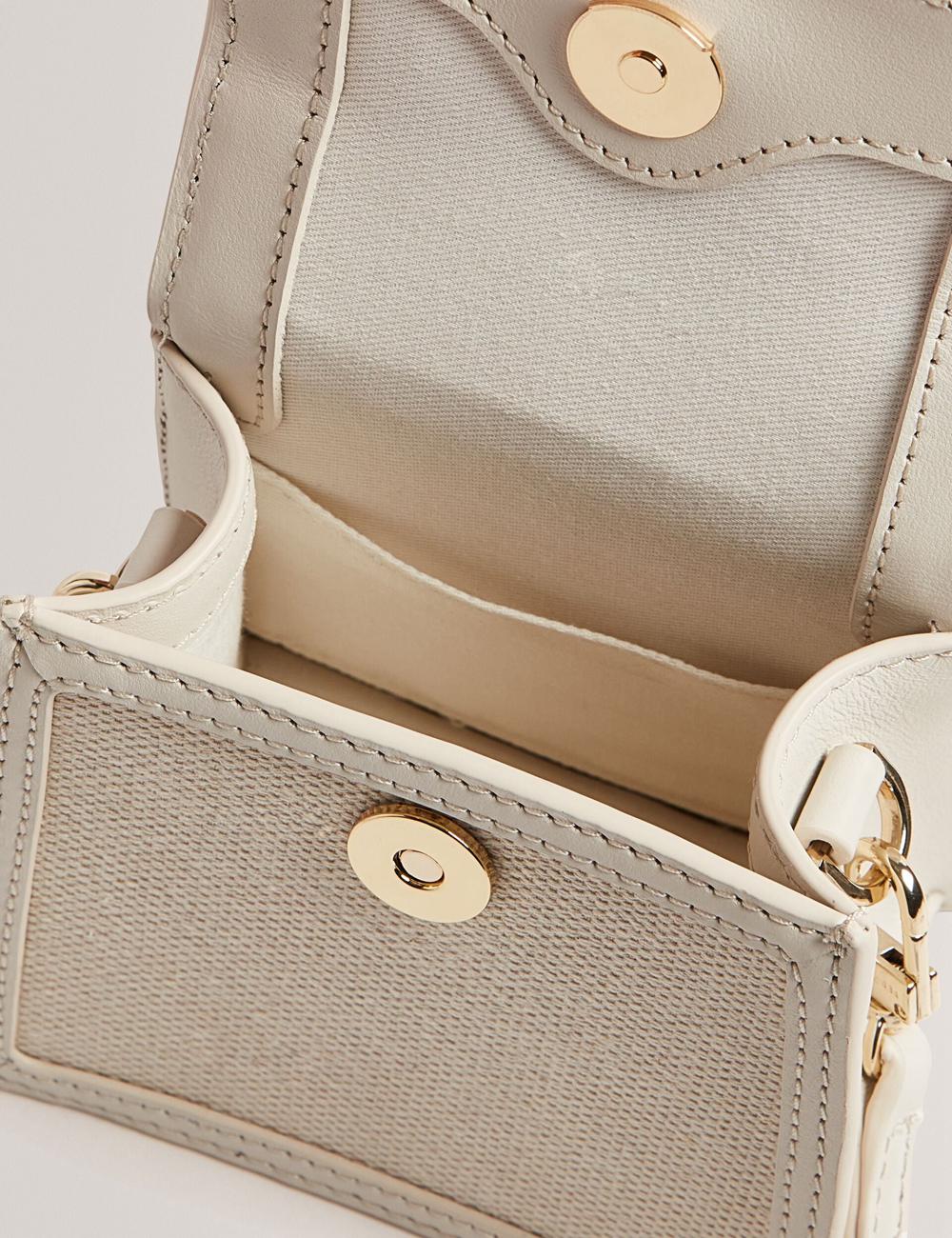 Ted Baker AUDOU - Rose Detail Canvas Mini Top Handle クロスボディバッグ レディース Ecru | Japan  VXPB-09857