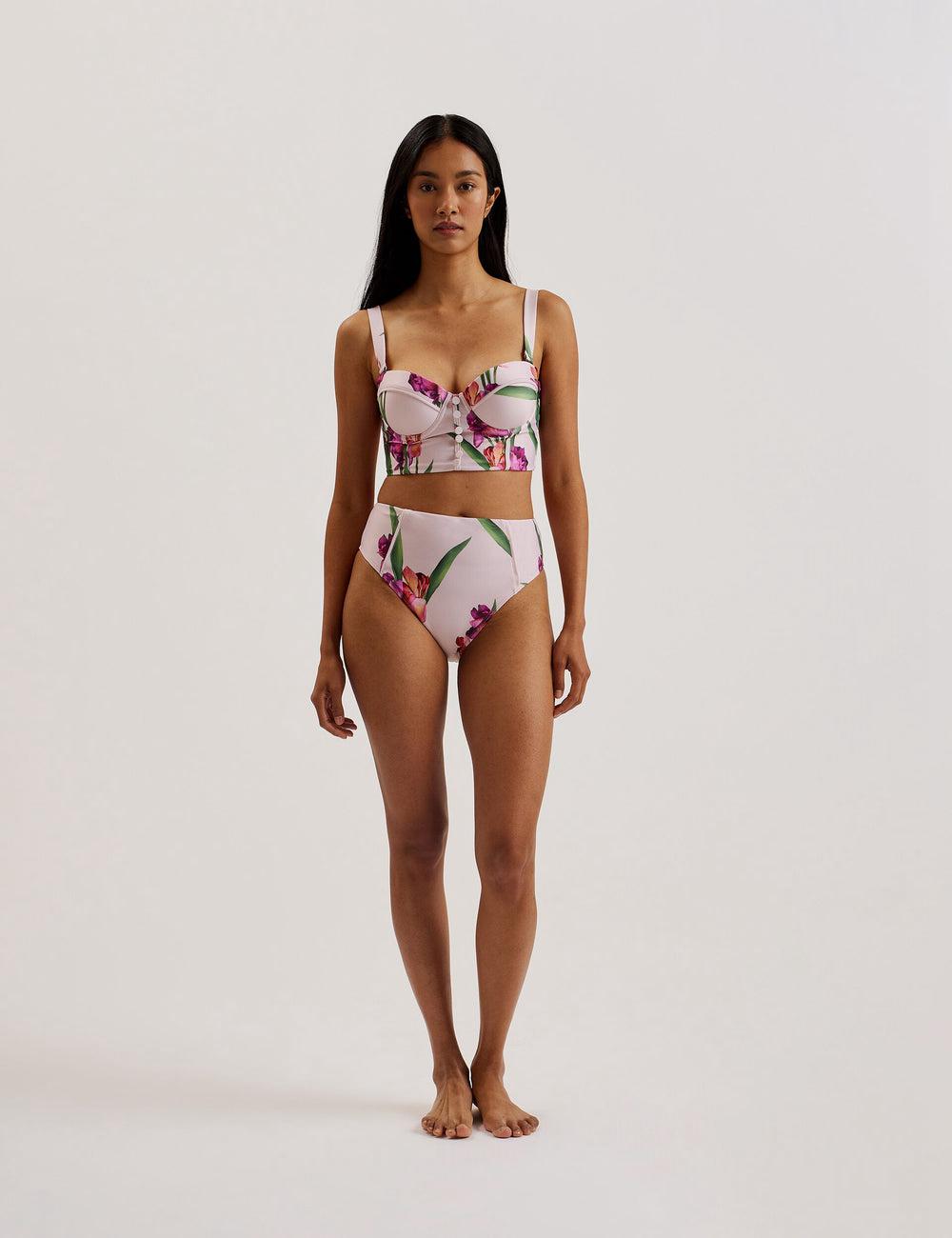 Ted Baker AVELEA - Floral Print High Waisted ビキニ レディース ピンク | Japan  FCNH-75938