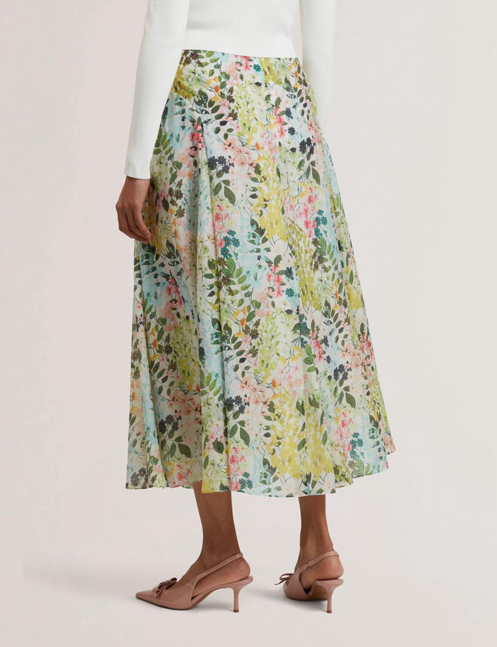 Ted Baker AZULLA - Floral A-Line Woven スカート レディース Ivory | Japan  LICY-17524