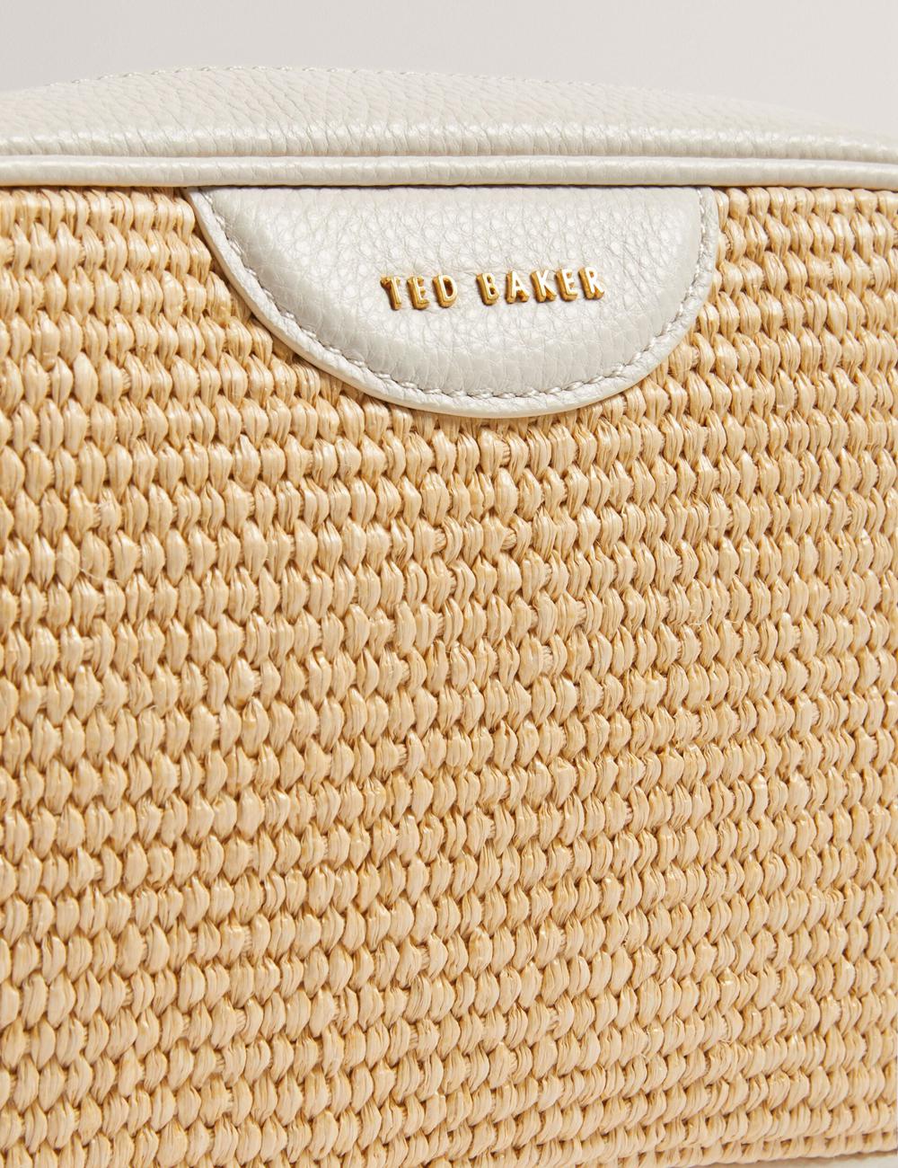 Ted Baker BARDAS - Faux Raffia Leather Trim Webbing Camera カメラバッグ レディース Ecru | Japan  PZUR-29081