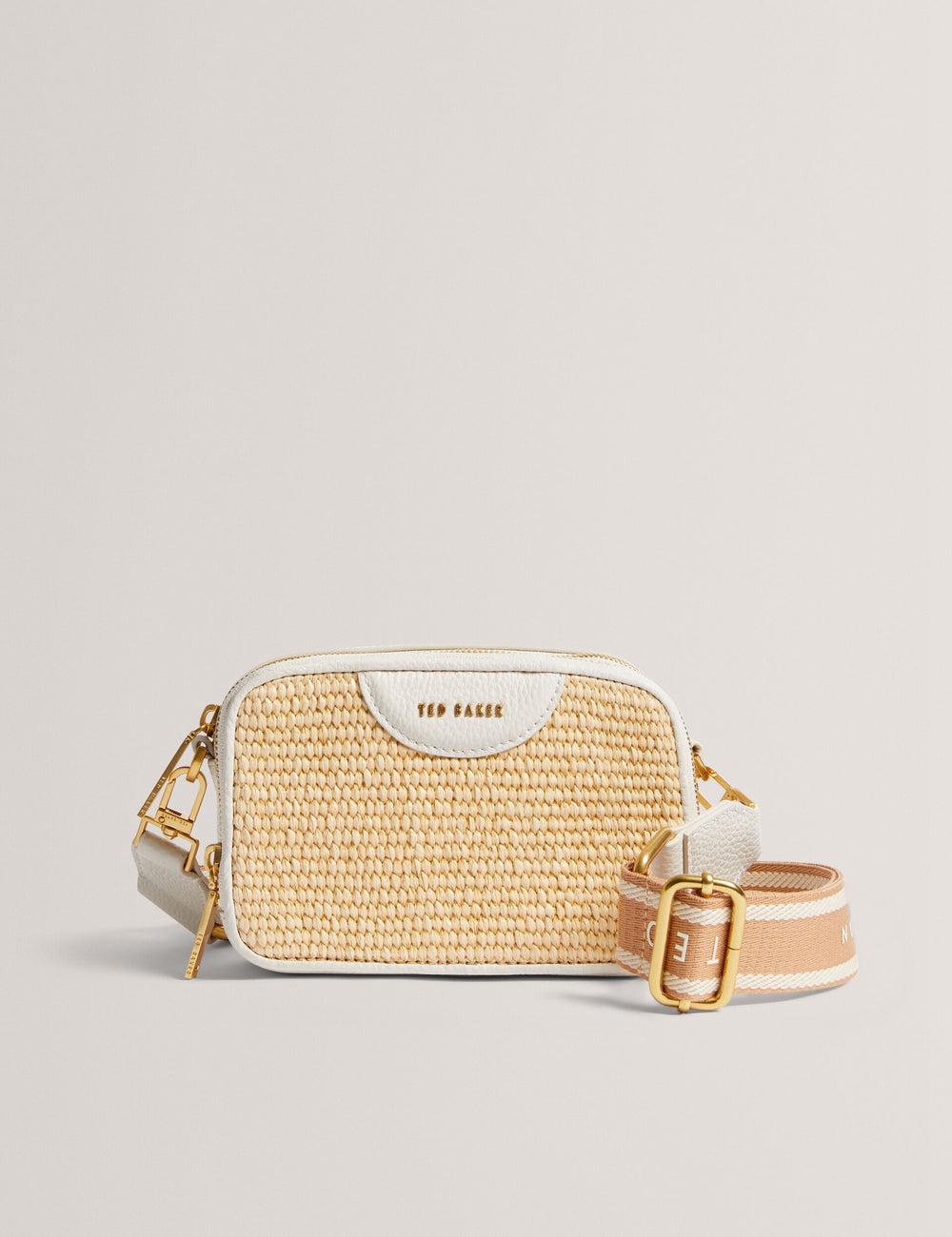 Ted Baker BARIA - Faux Raffia Leather Trim Mini Camera カメラバッグ レディース Ecru | Japan  VRFH-85973