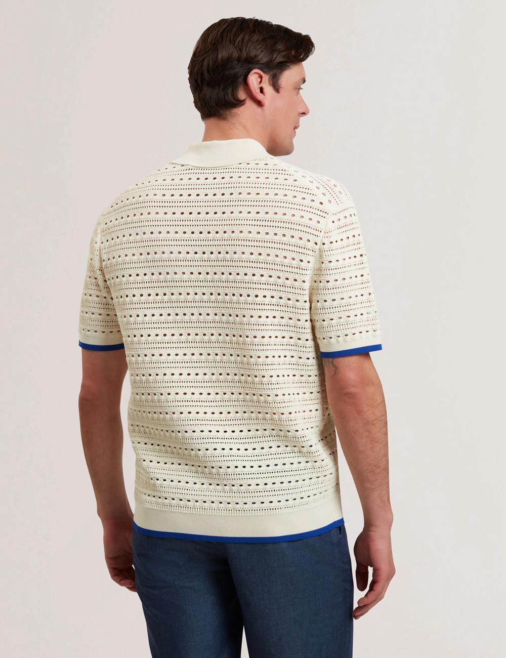 Ted Baker BARRI - Short Sleeve Crochet Embroidered シャツ メンズ Ecru | Japan  WGIP-14279