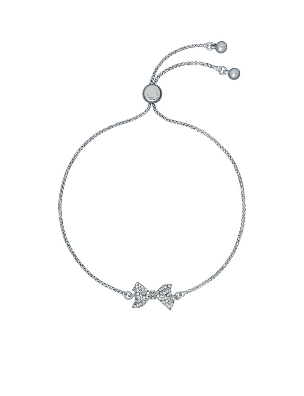 Ted Baker BARSET - Crystal Bow Adjustable ブレスレット レディース シルバー | Japan  YSWX-39025