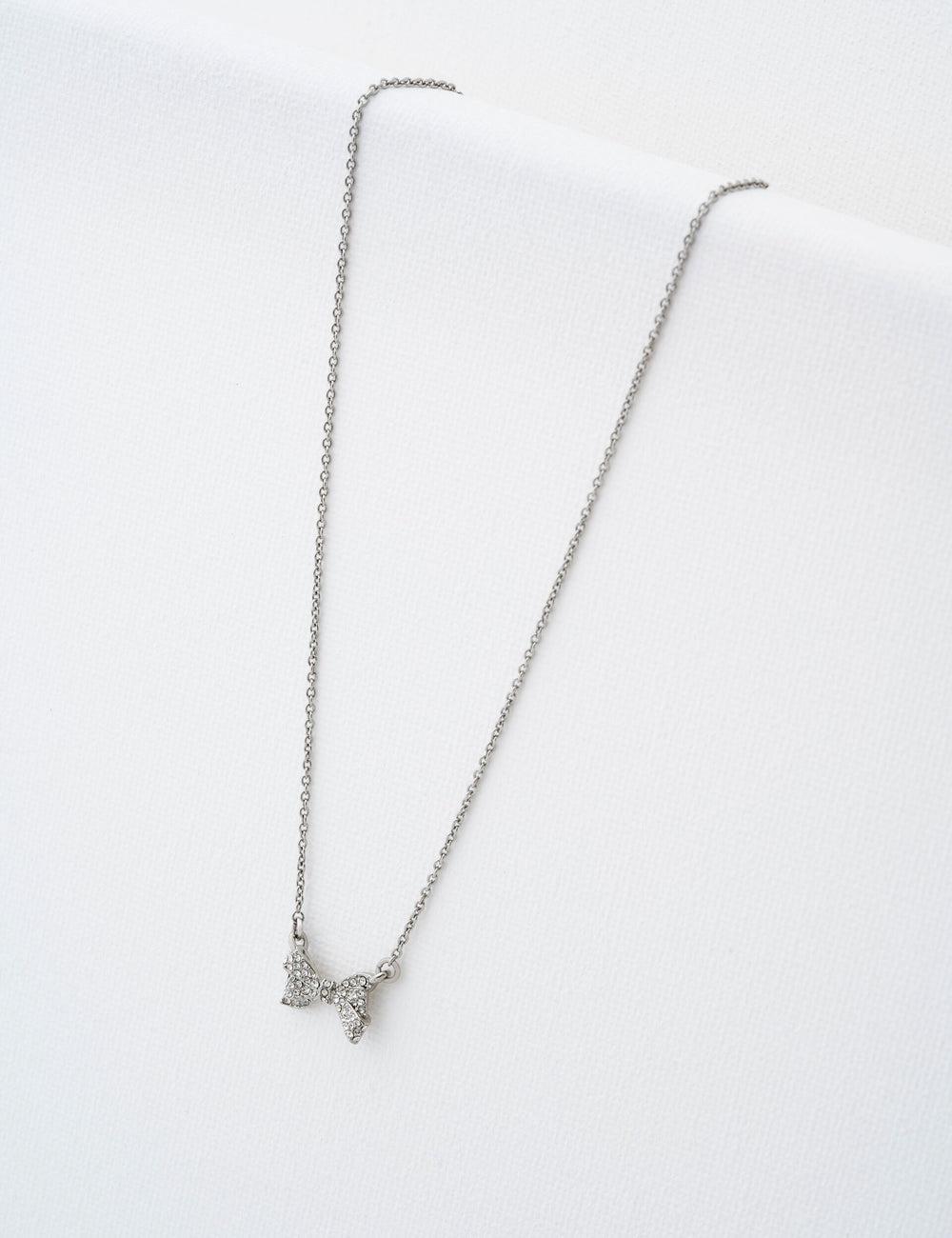 Ted Baker BARSIE - Crystal Bow Pendant ネックレス レディース シルバー | Japan  IRMA-58613