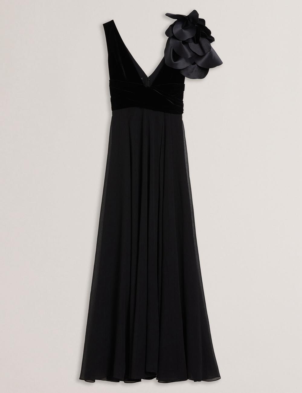 Ted Baker BEIRA - Corsage Plunge Neck Sleeveless マキシドレス レディース 黒 | Japan  JQUR-32946