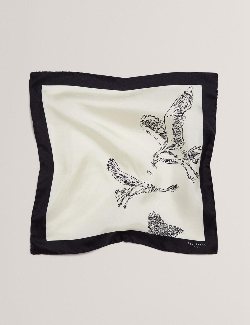 Ted Baker BENHALP - Seagull Graphic Silk Pocket ポケットチーフ メンズ Ecru | Japan  KGSL-31869